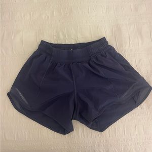 Dark blue lulu shorts 4 inch inseam